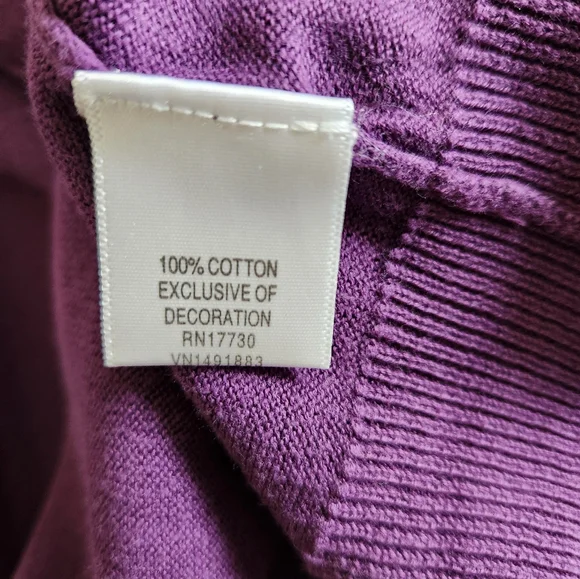 Purple Ruffle-Front Cardigan By Merona - Picture 6 of 7